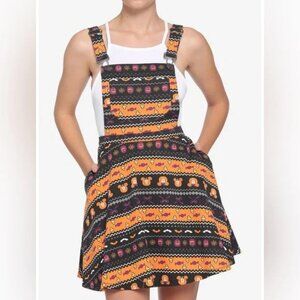 Disney Mickey CANDY CORN Halloween Fair Isle Overall Dress XS - NWT 🎃